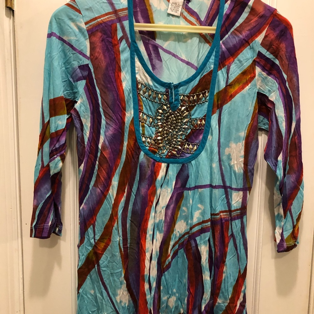 Blue & Purple Alberto Makali Top